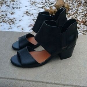 Sonoma BLACK VITALIZE ORTHOLITE CUT OUT BLOCK HEEL OPEN TOE SANDALS 7.5